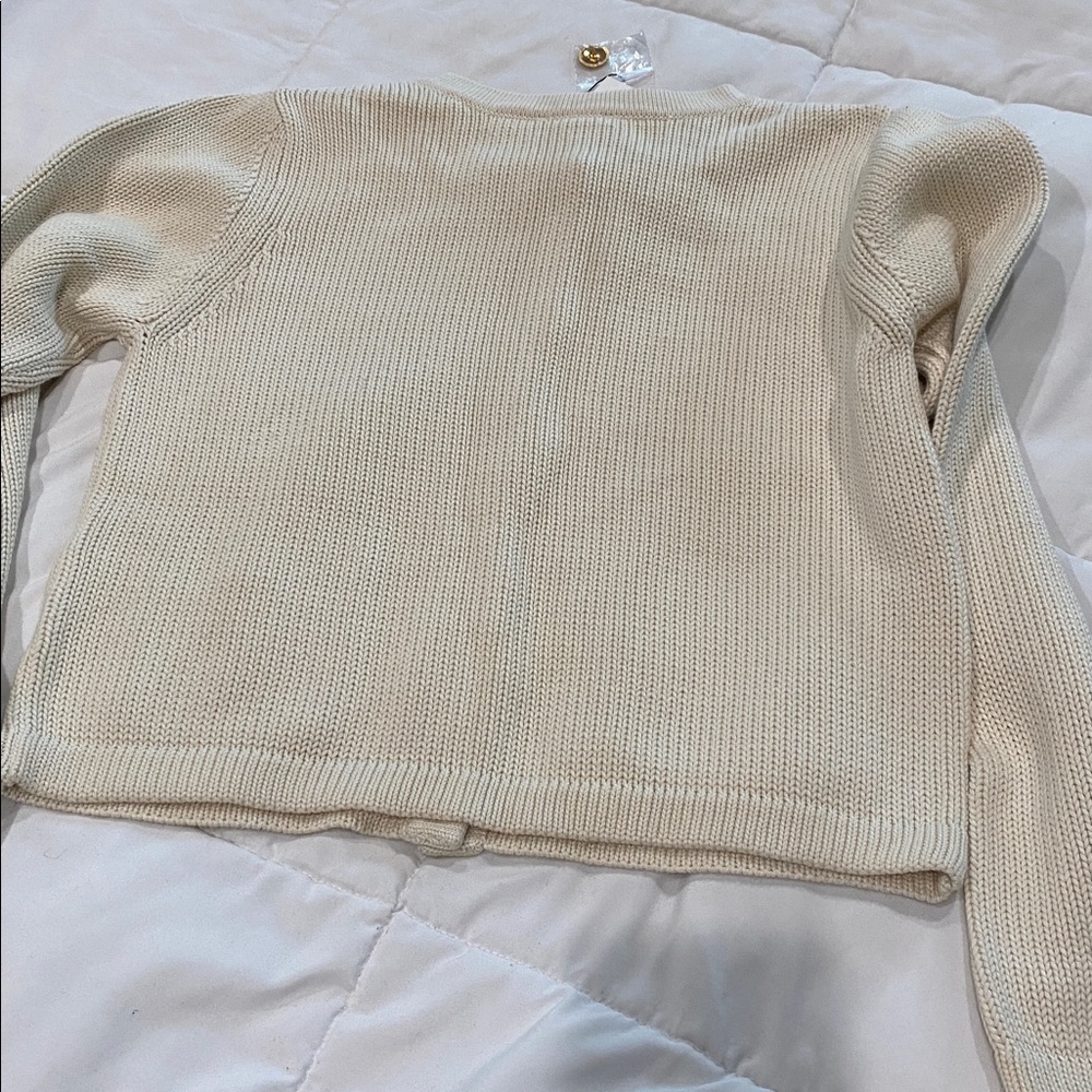 NWT ladies The Drop Bloom gold button nautical Cardigan size medium - Picture 7 of 11